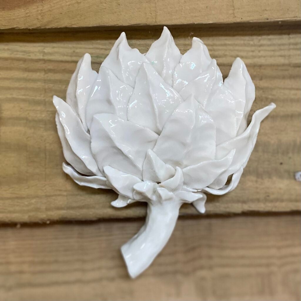 Porcelain Flat Cut Artichoke Wall Decor