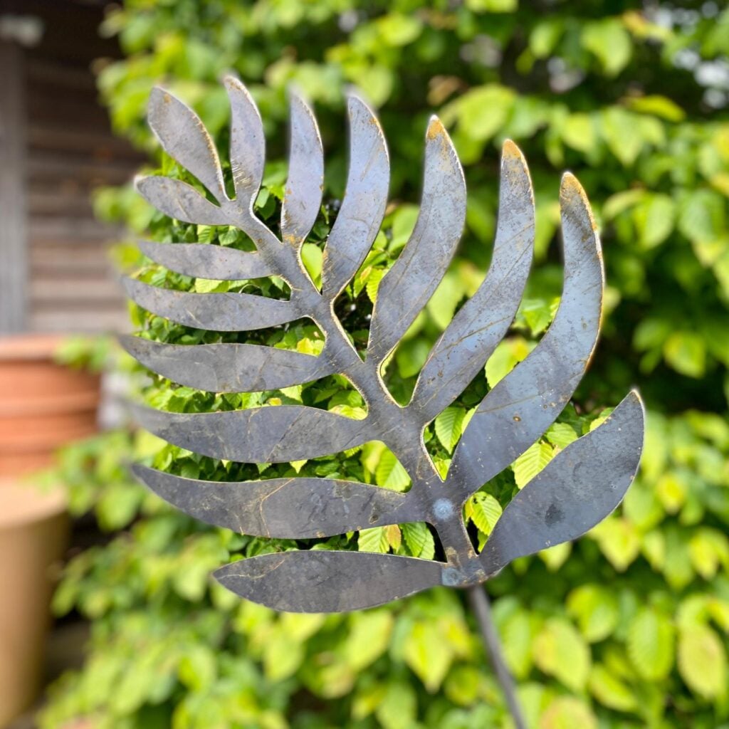 Steel Leaf Garden Accent - Image 2