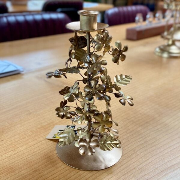 Gold Leaves Candle Stand