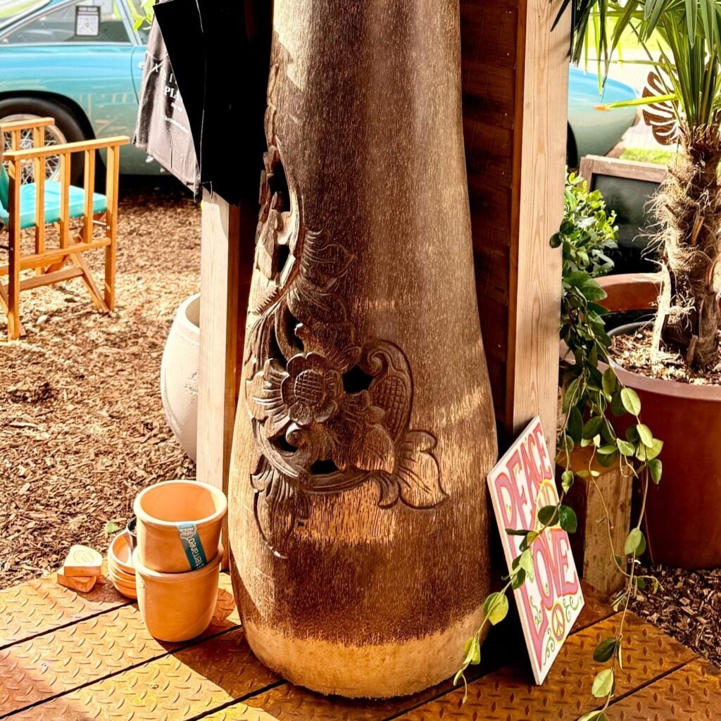 Carved Palm Tree Indoor Sculpture - Image 3