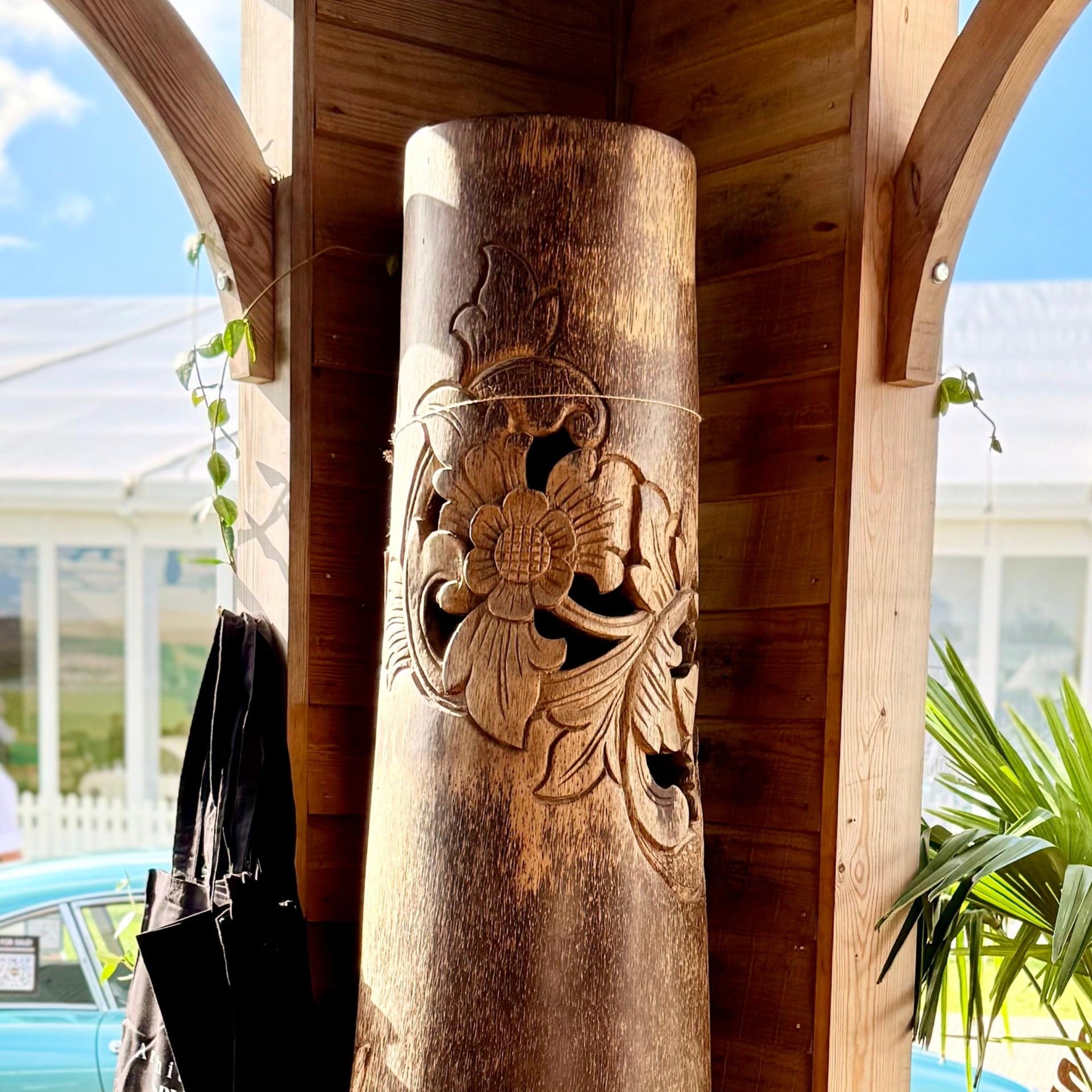 Carved Palm Tree Indoor Sculpture - Image 2