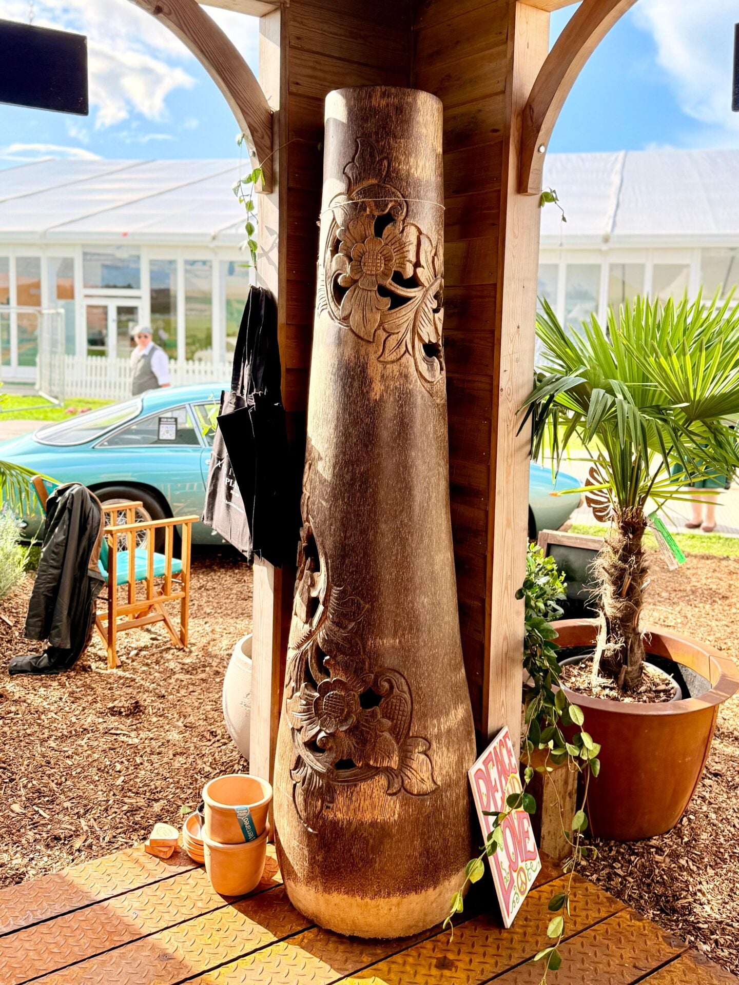 Carved Palm Tree Indoor Sculpture